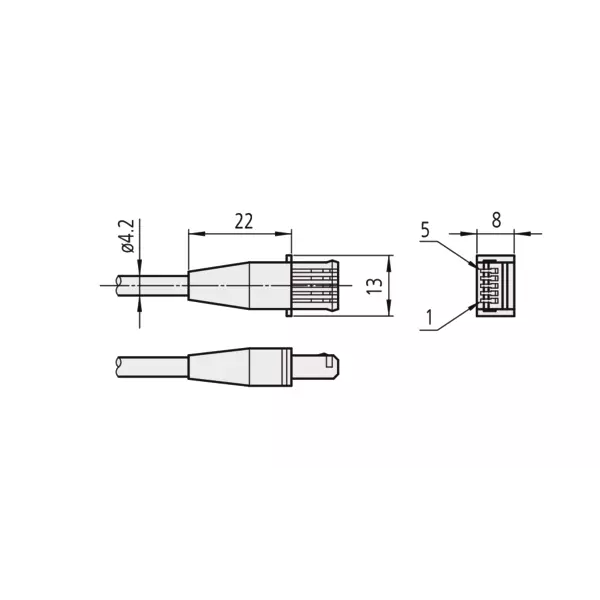 Cavo Digimatic piatto diritto (1 mt.)