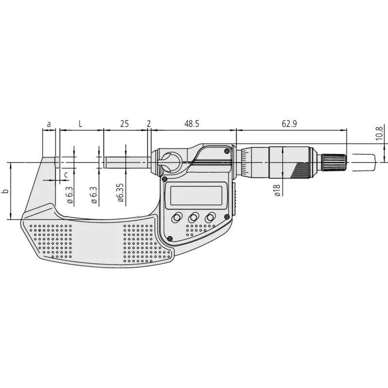 Mitutoyo Micrometer 293-231-30 – Range: 25 - 50 mm – With ratchet stop on the spindle – With data output