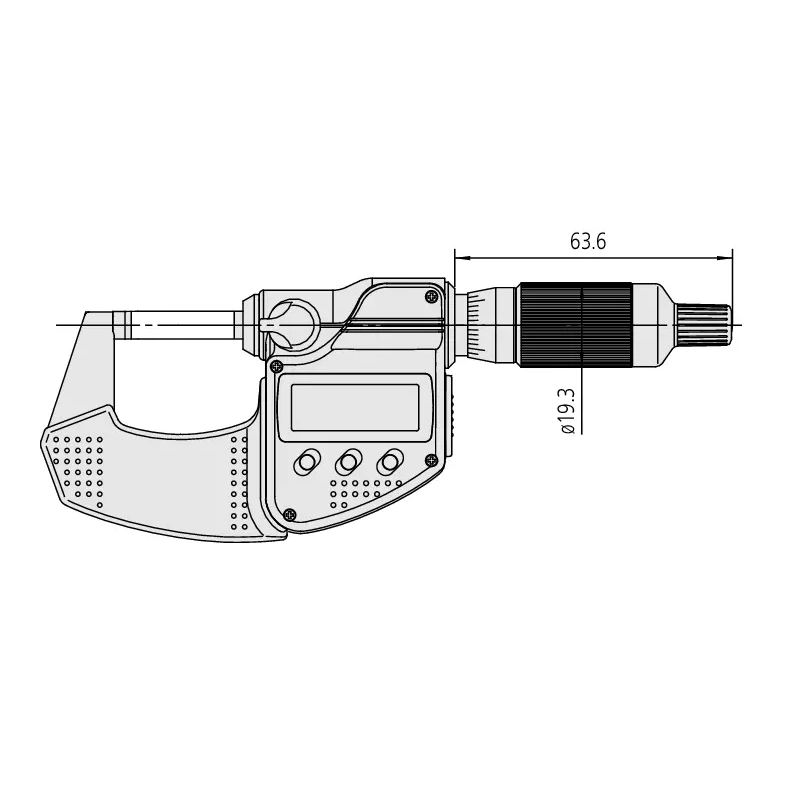 Mitutoyo Micrometer 293-234-30 – Range: 0 - 25 mm – With ratchet stop on the thimble – With data output