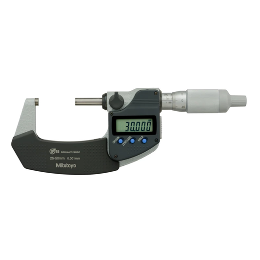 Mitutoyo Micrometer 293-235-30 – Range: 25 - 50 mm – With ratchet stop on the thimble – With data output