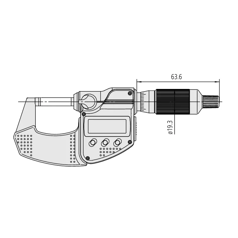Mitutoyo Micrometer 293-235-30 – Range: 25 - 50 mm – With ratchet stop on the thimble – With data output