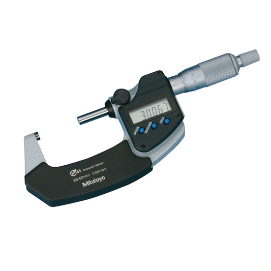 Mitutoyo Micrometer 293-241-30 – Range: 25 - 50 mm – With ratchet stop on the spindle – Without data output