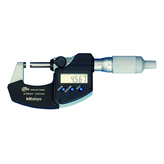 Mitutoyo Micrometer 293-244-30 – Range: 0 - 25 mm – With ratchet stop on the thimble – Without data output