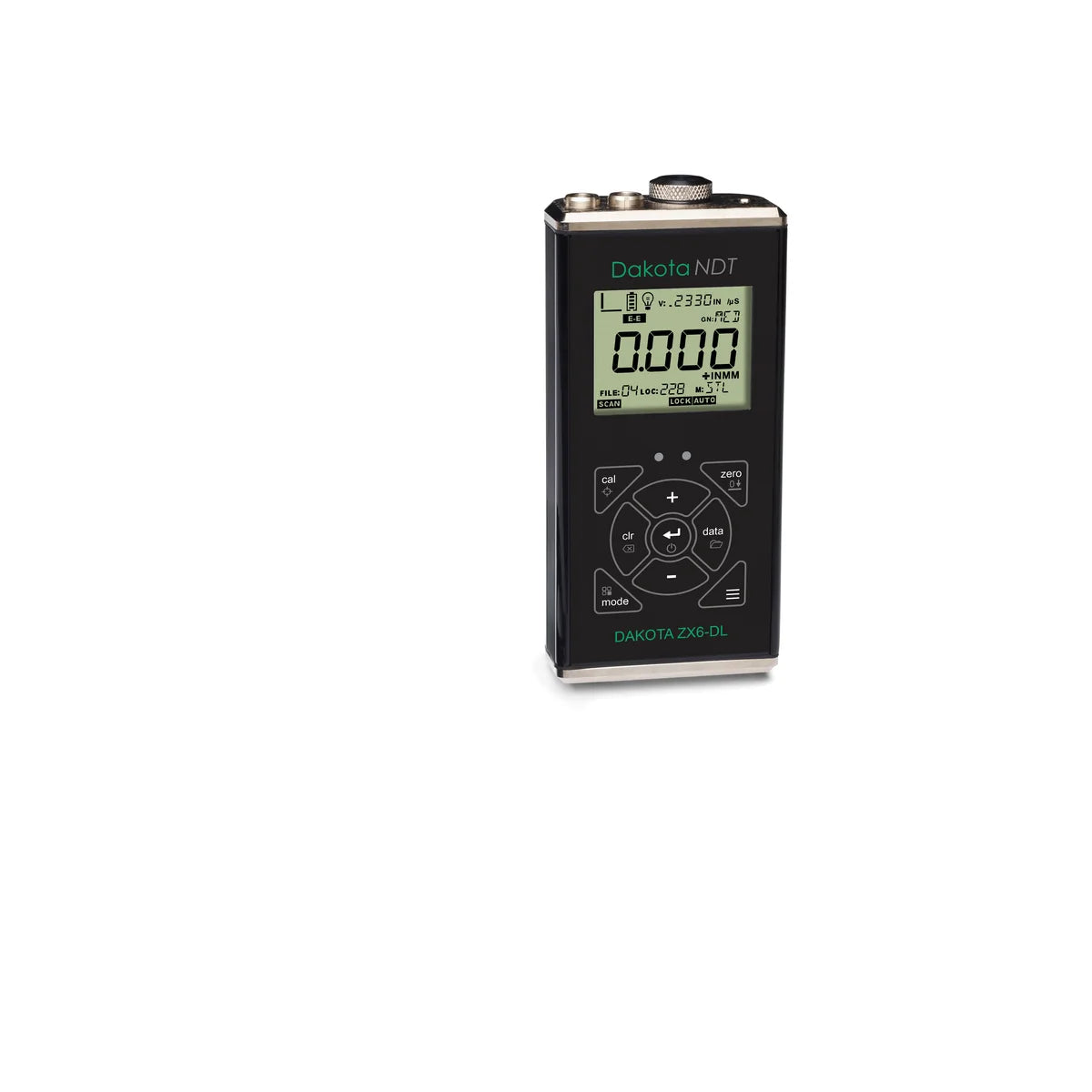 Spessimetro a ultrasuoni Dakota NDT ZX6-DL con datalogger, vista frontale