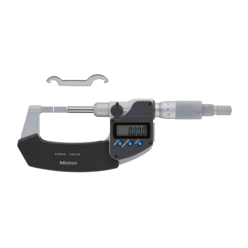 Micrometro Digimatic con stelo ed incudine a lama Mitutoyo 422-260-30, campo 0-25 mm, asta di profondità piatta – Mitutoyo 422-260-30
