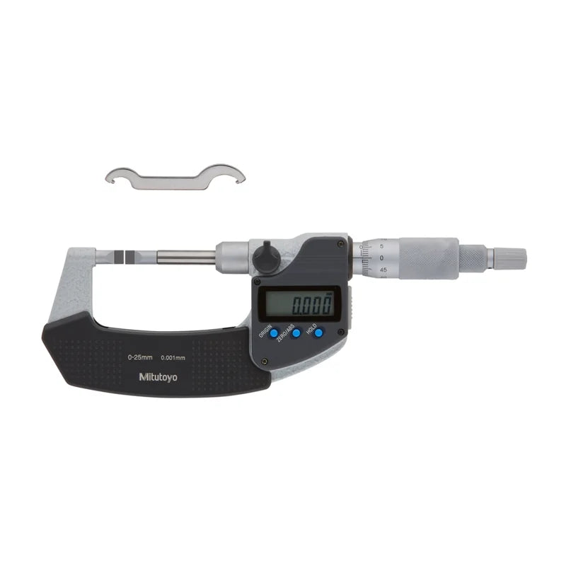 Micrometro Digimatic con stelo ed incudine a lama Mitutoyo 422-271-30, campo 0-25 mm, asta di profondità piatta – Mitutoyo 422-271-30