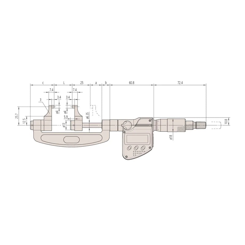 Micrometro Digimatic con becchi Mitutoyo 343-250-30, campo 0-25 mm – Mitutoyo 343-250-30