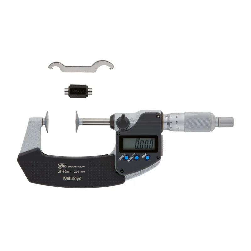 Micrometro Digimatic con incudini a disco Mitutoyo 323-251-30, campo 25-50 mm, IP65 – Mitutoyo 323-251-30