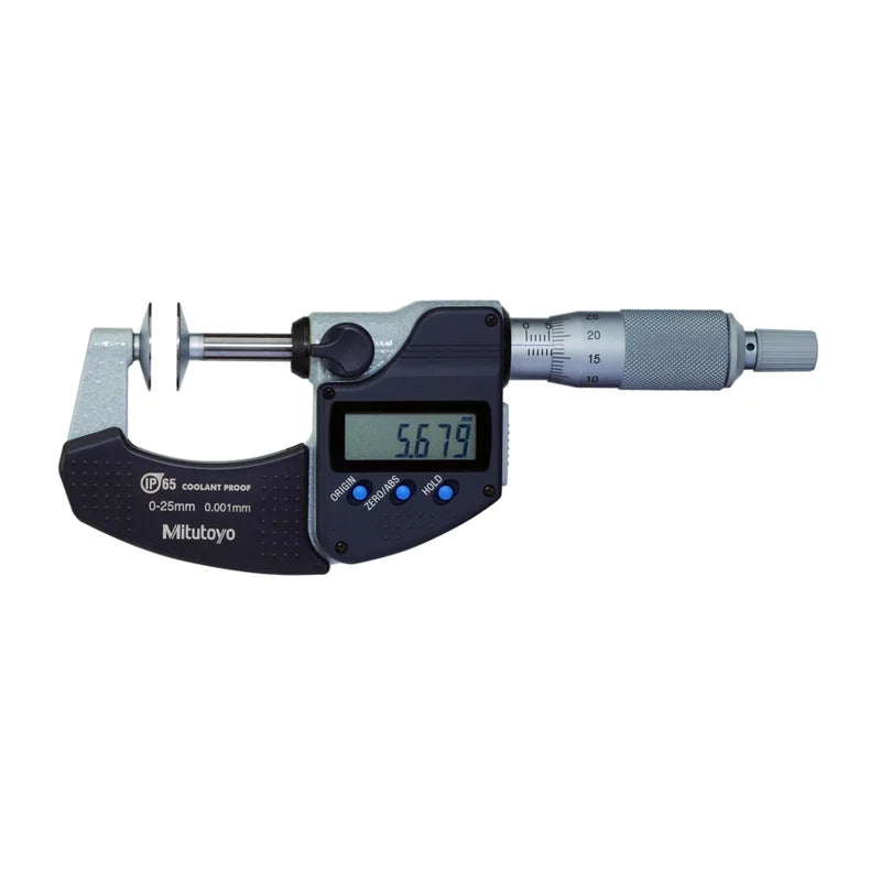 Micrometro Digimatic con incudini a disco Mitutoyo 323-252-30, campo 50-75 mm, IP65 – Mitutoyo 323-252-30