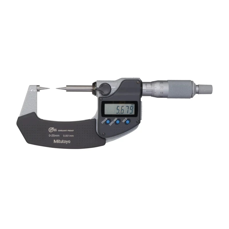 Micrometro Digimatic con stelo e incudine a punta Mitutoyo 342-251-30, campo 0-25 mm, IP65 – Mitutoyo 342-251-30