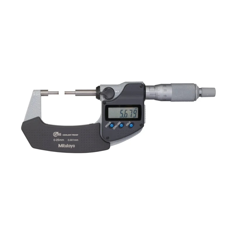 Micrometro Digimatic con steli ribassati Mitutoyo 331-251-30, campo 0-25 mm, IP65 – Mitutoyo 331-251-30