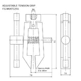Morsetto regolabile a denti larghi, superiore, apertura 25 mm, 100 kg – Shimpo FG-M6ATC25U – FG-M6ATC25U