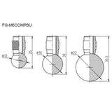 Set di sfere di compressione Ø 12, 16 e 22 mm, filetto M6, 50 kg – Shimpo FG-M6COMPBU – FG-M6COMPBU