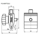 Afferraggio per prove di pelatura, superiore, apertura 2 mm, 50 kg – Shimpo FG-M6PTG2U – FG-M6PTG2U