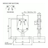 Afferraggio a cuneo di piccola capacità, superiore, filetto M6, 50 kg – Shimpo FG-M6WDG50U – FG-M6WDG50U