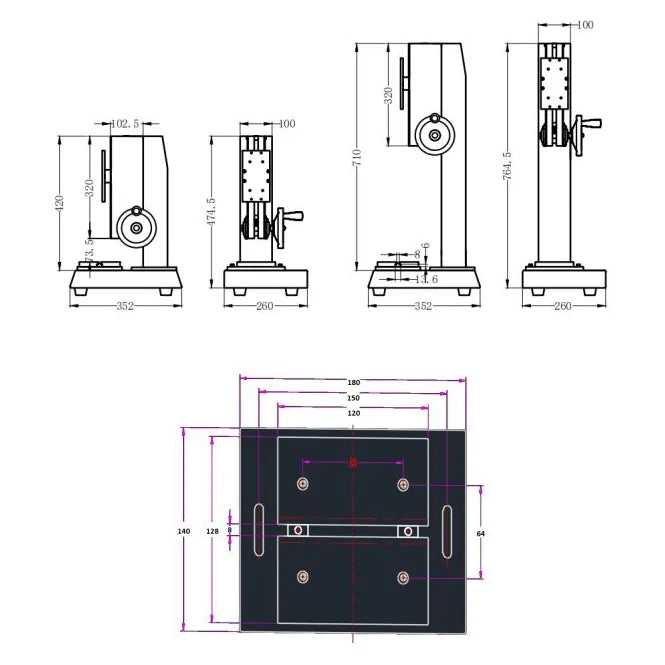 Banchi prova manuali Shimpo serie FGS per dinamometri – FGS-200W