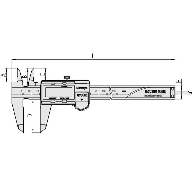 Caliper 500-161-30 Mitutoyo - Range: 0 - 150 mm - Blade - With data output