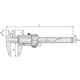 Caliper 500-709-20 Mitutoyo - Range: 0 - 150 mm - Rod - Without output