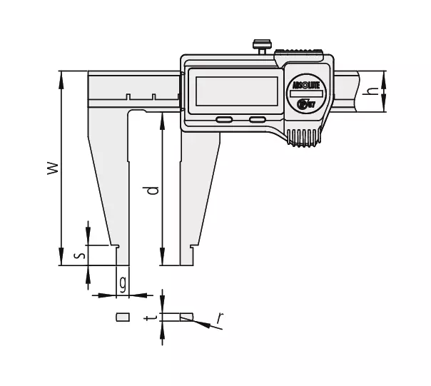Caliper 550-203-10 Mitutoyo - Range: 0 - 450 mm - Nib style jaws