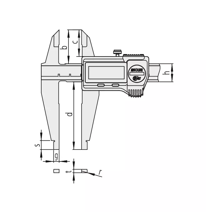 Caliper 551-204-10 Mitutoyo - Range: 0 - 500 mm - Nib style/standard jaws