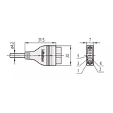 Digimatic Cable with Data Button IP Type