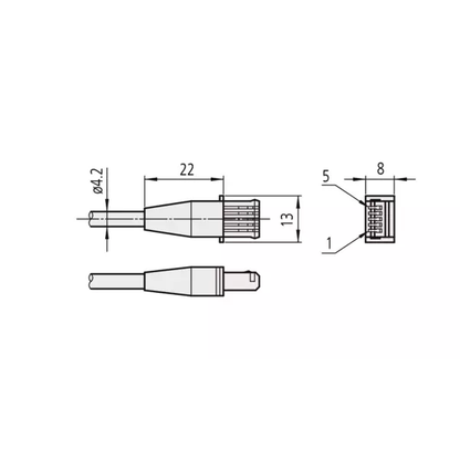 Cavo Digimatic piatto diritto (2 mt.)