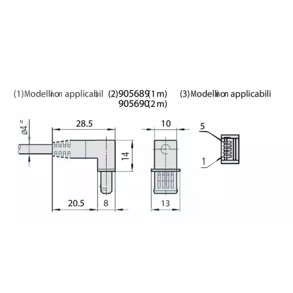 Digimatic Cable with Data Button IP Type