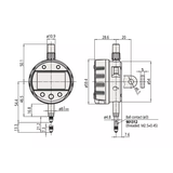 Indicator ID-C 543-300-10 Mitutoyo - Range: 12.7 mm, Res: 0.001 mm - Lug Back Plate