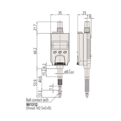 Indicator ID-C 543-575 Mitutoyo - Range: 12.7 mm, Res: 0.001 mm