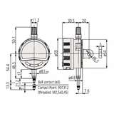 Indicator ID-C 543-705 Mitutoyo - Range: 12.7 mm, Res: 0.0005 mm - Lug Back Plate