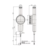 Indicator ID-C 543-730B Mitutoyo - Range: 50.8 mm, Res: 0.0005 mm - Flat Back Plate