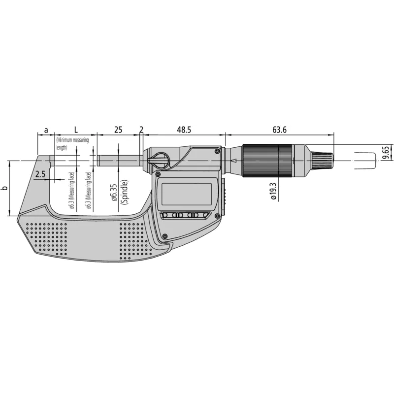 Digital Micrometer 293-141-40 Mitutoyo - Range: 25 - 50 mm - With bidirectional output