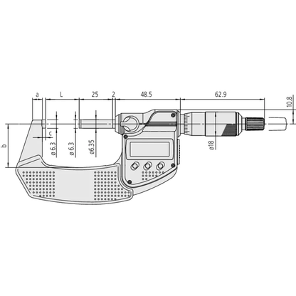 Mitutoyo Micrometer 293-231-30 – Range: 25 - 50 mm – With ratchet stop on the spindle – With data output