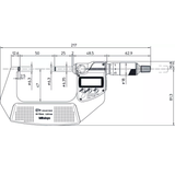 Mitutoyo Micrometer 293-232-30 – Range: 50 - 75 mm – With ratchet stop on the spindle – With data output