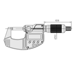 Micrometro 293-244-30 Mitutoyo - Campo: 0 - 25 mm - Con frizione a cricchetto sul tamburo - Senza uscita