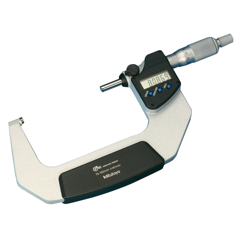 Micrometro 293-247-30 Mitutoyo - Campo: 75 - 100 mm - Con frizione a cricchetto sul tamburo - Senza uscita