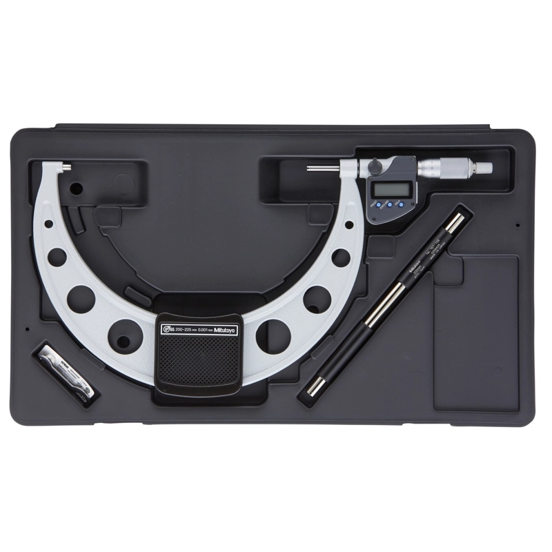 Mitutoyo Micrometer 293-254-30 – Range: 200 - 225 mm – With ratchet stop on the spindle – With data output