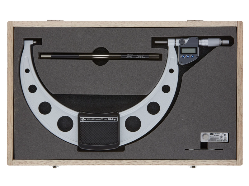 Micrometro 293-256-30 Mitutoyo - Campo: 250 - 275 mm - Con frizione a cricchetto sul codolo - Con uscita