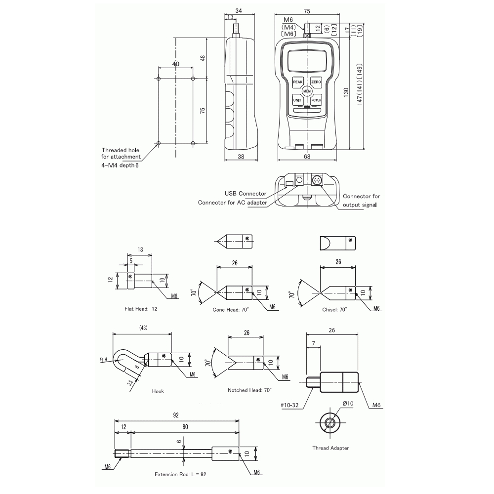 Misuratore di forza serie FGE-XY con display reversibile a 180°