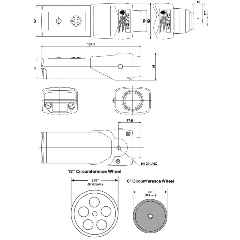 Tachimetro a contatto/senza contatto serie DT-207LR (LED)