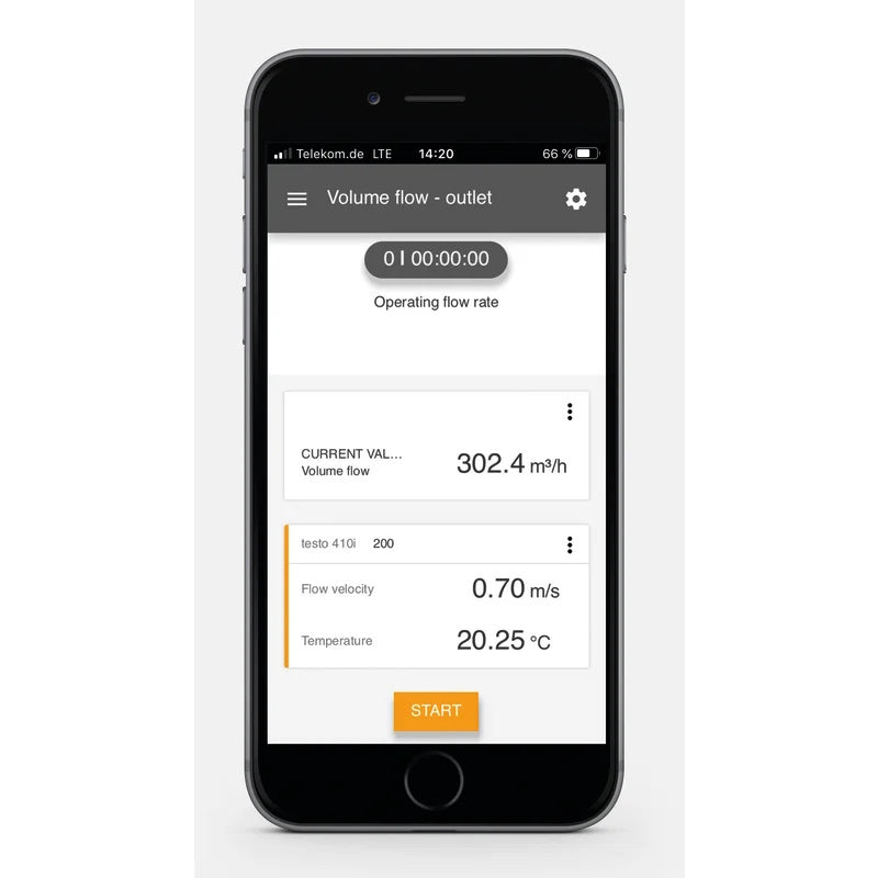 Testo 410i - Anemometro a elica Bluetooth con App