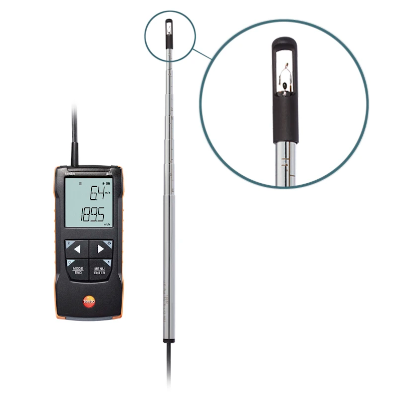 Testo 425 - Anemometro digitale a filo caldo con collegamento all’app