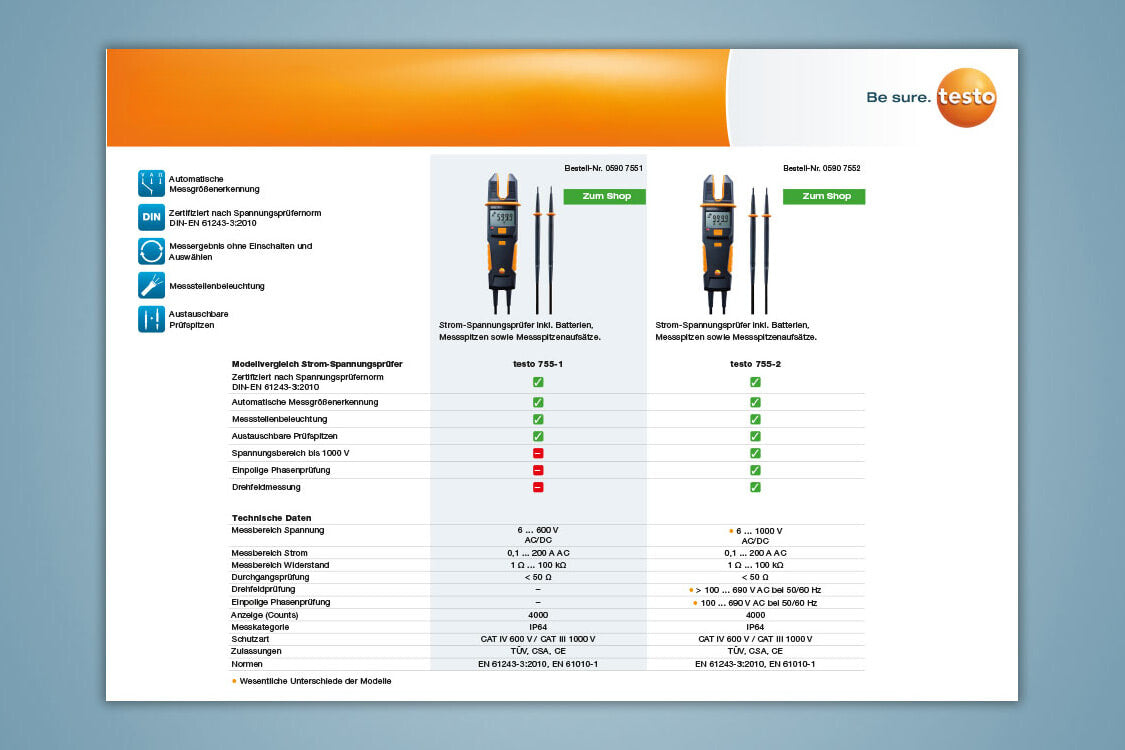 Testo 755-2 - Tester di corrente/tensione