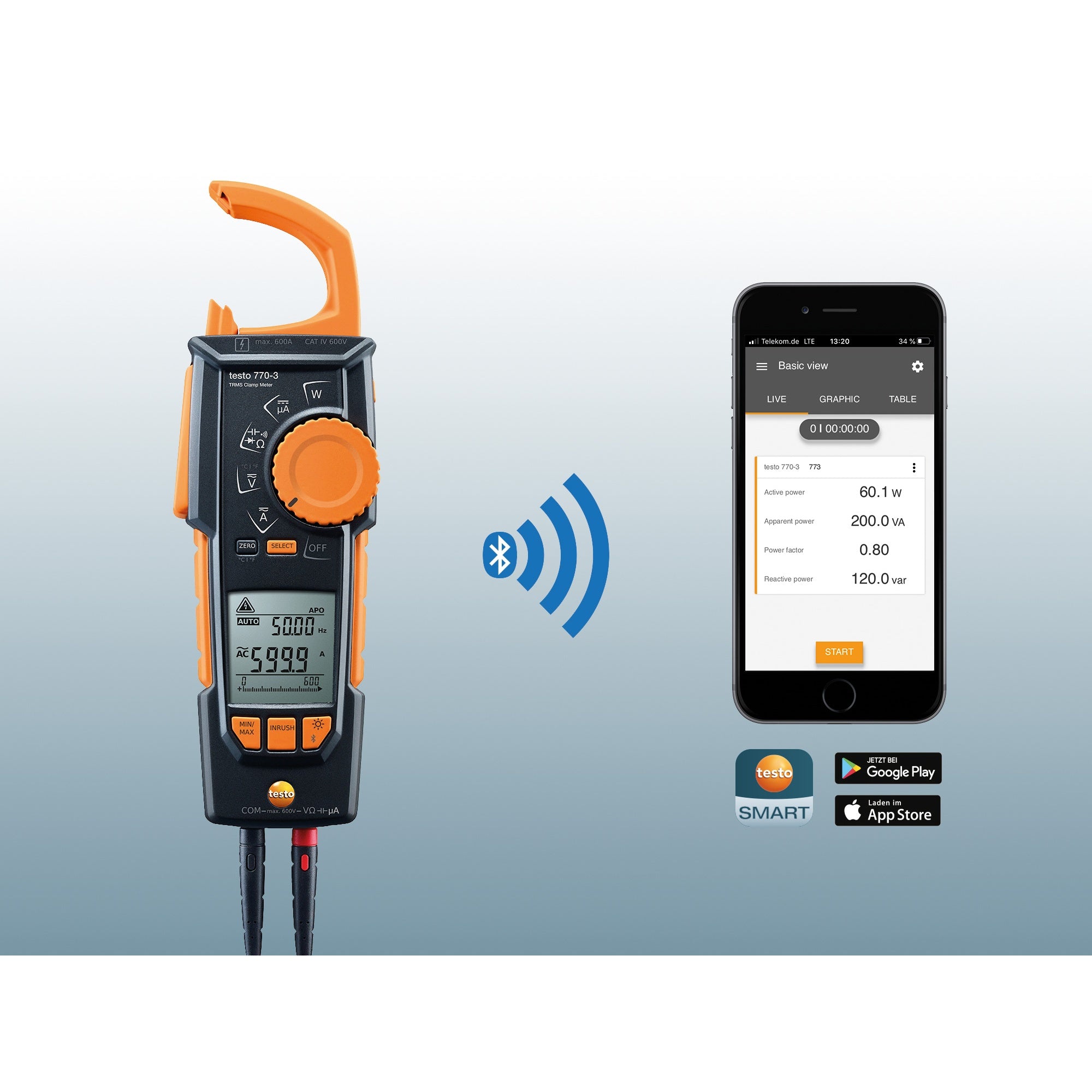 Testo 770-3 - Pinza amperometrica con Bluetooth