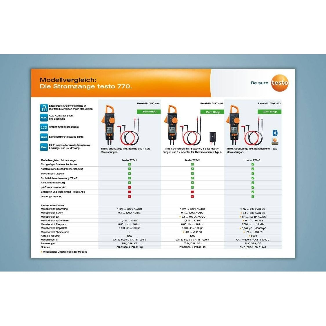 Testo 770-2 - Pinza amperometrica