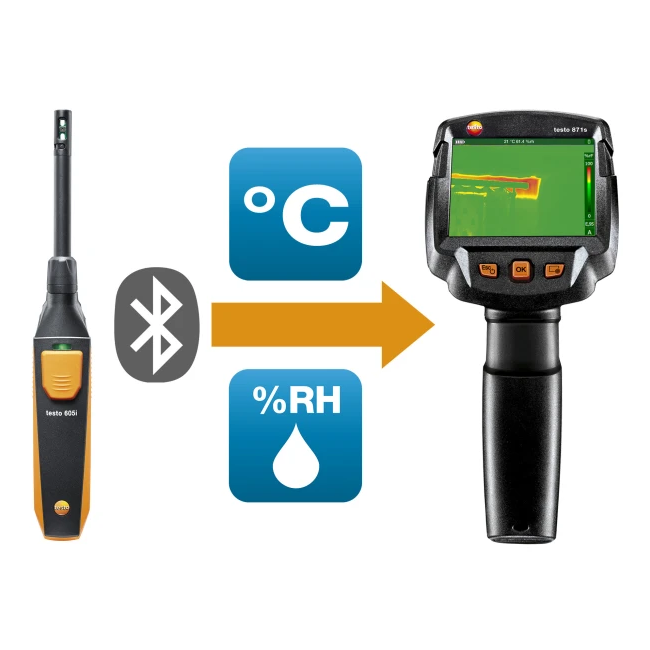 Kit Testo 871s diagnosi edilizia - Termocamera testo 871s con sonda Bluetooth testo 605i