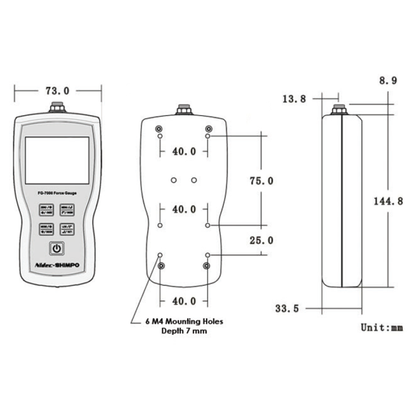 Torsiometro portatile per tappi serie FG-7000TA-1 con morsetto di regolazione