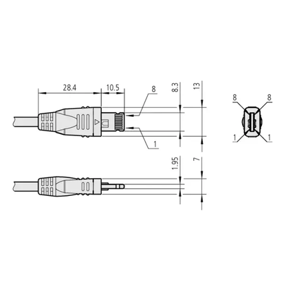 Cavo di connessione U-WAVE-T SF per Interfaccia Digimatic S1